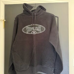 Supreme Black Hoodie with 1994 Oval Logo